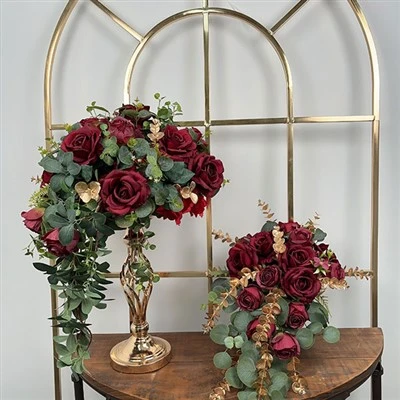 Burgundy Centerpieces För Bröllop